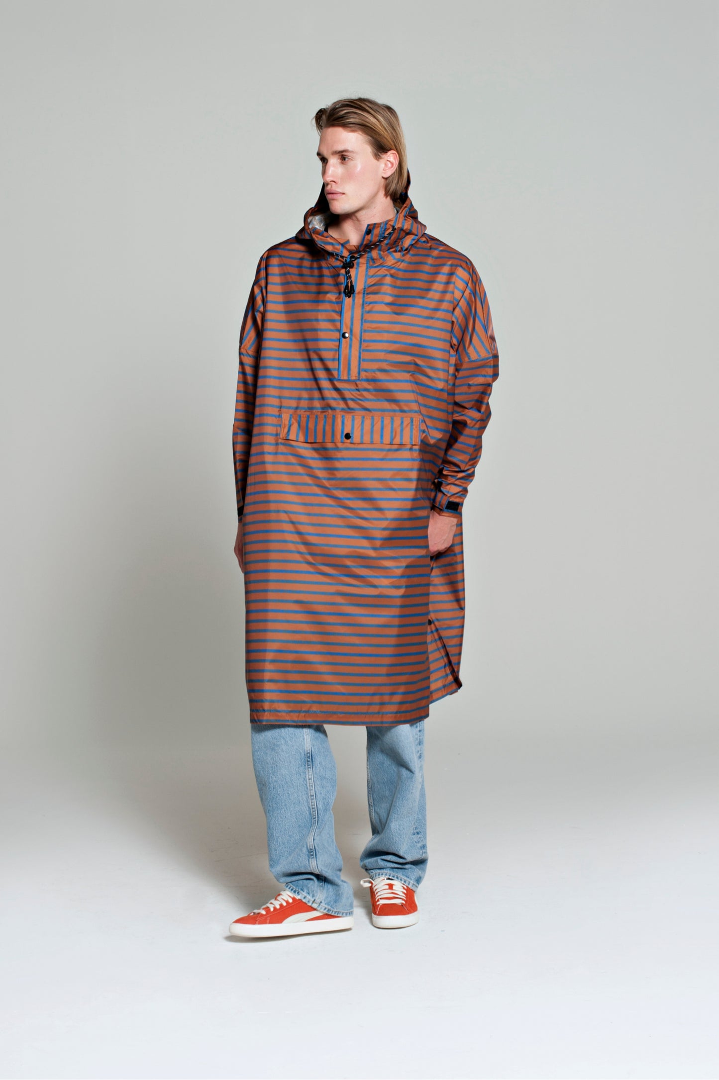 Rain Poncho - Breton Brown Blue