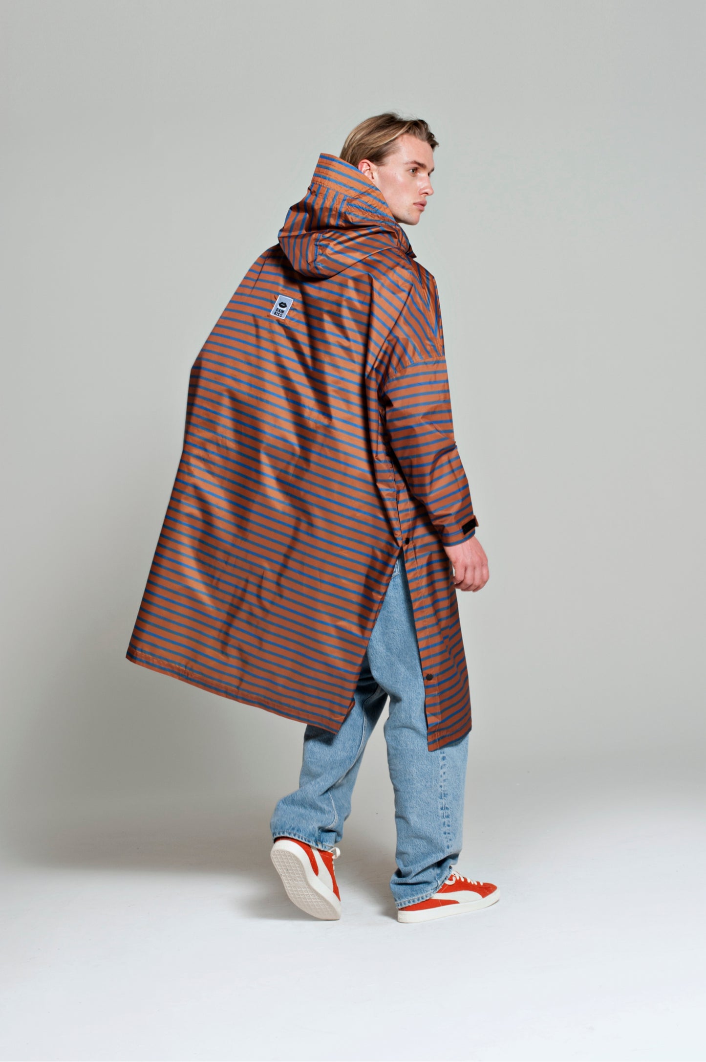 Rain Poncho - Breton Brown Blue