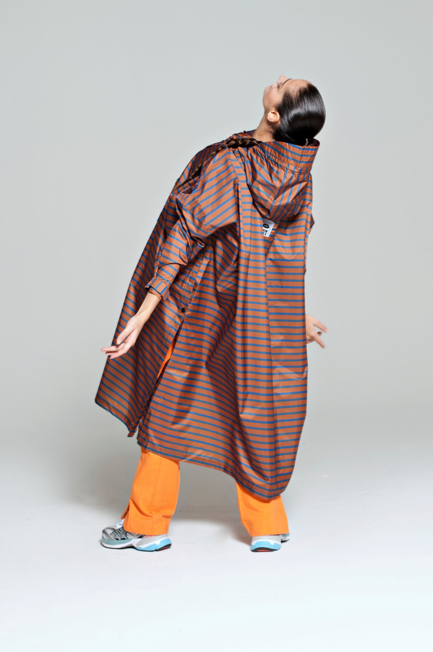 Rain Poncho - Breton Brown Blue