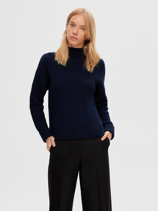 SLFSELMA Knit Pullover Dark Sapphire