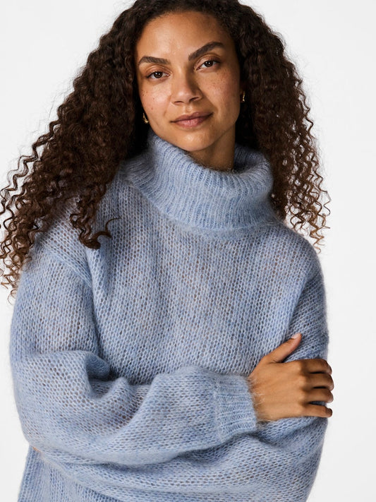 YASLAMBI Rollneck Pullover dusty blue